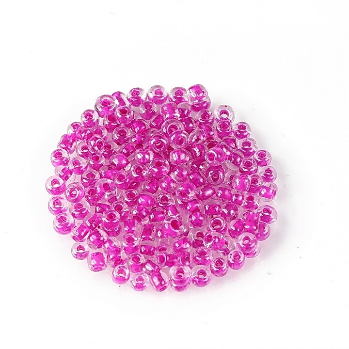 Margele de nisip 2mm (50g) - cod 723 - interior fucsia