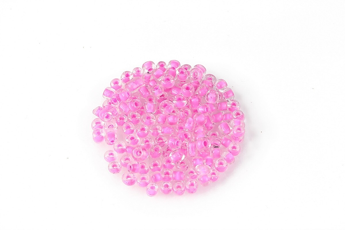 Margele de nisip 2mm (50g) - cod 725 - interior roz bombon