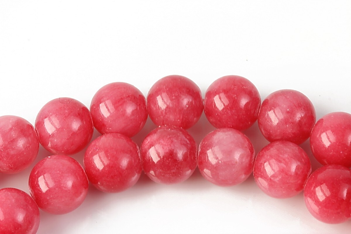 Jad colorat sfere 10mm - roz corai