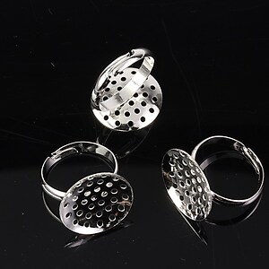 Baza de inel argintie, reglabila, sita 18mm