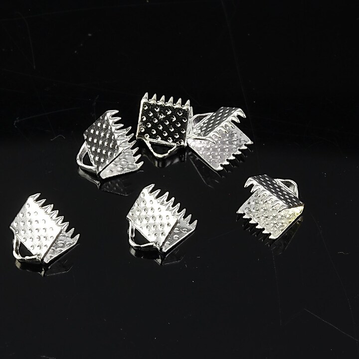 Capat snur argintiu latime 6mm (6x7mm) (10buc.)