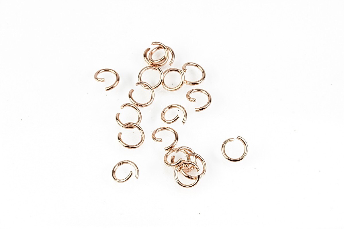 Zale otel inoxidabil 304 rose gold, 5mm (grosime 0,7mm) (20 buc.)