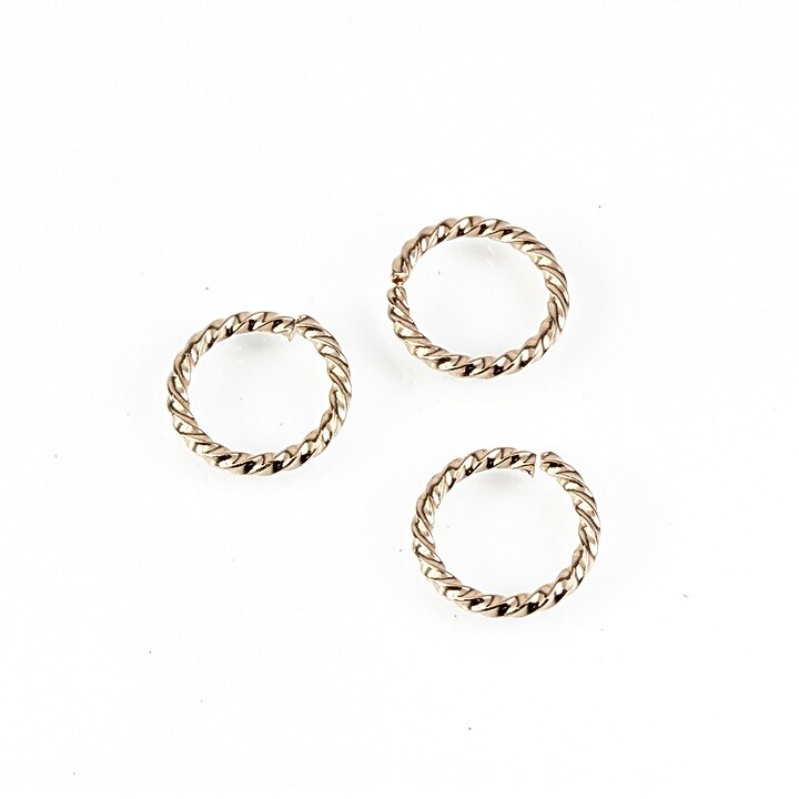 Zale rasucite otel inoxidabil 304 rose gold, 10mm (grosime 1mm) (1 buc.)