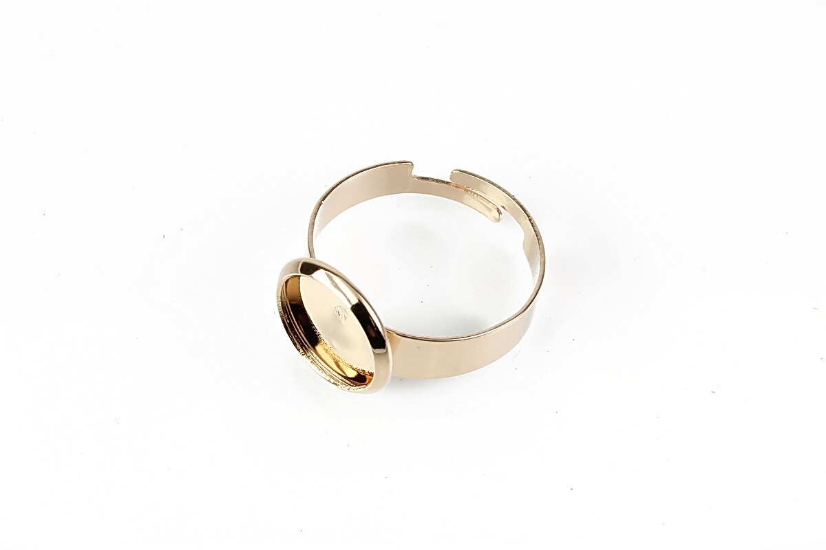 Baza inel reglabila otel inoxidabil rose gold 304, cabochon 10mm