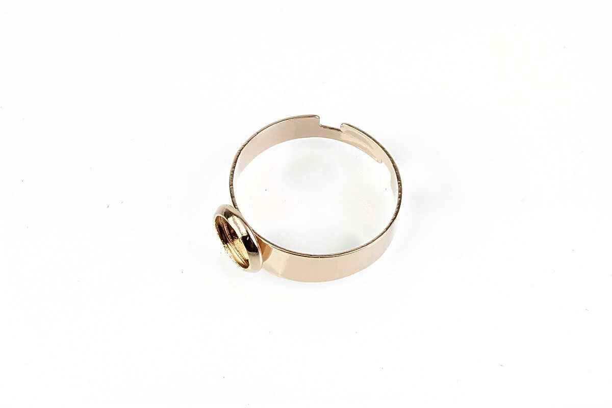 Baza inel reglabila otel inoxidabil rose gold 304, cabochon 6mm
