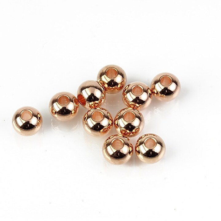 Distantiere margele otel inoxidabil 304 rose gold, sfere 6mm