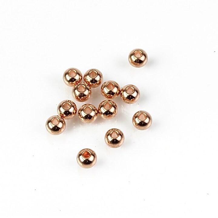 Distantiere margele otel inoxidabil 304 rose gold, sfere 4mm