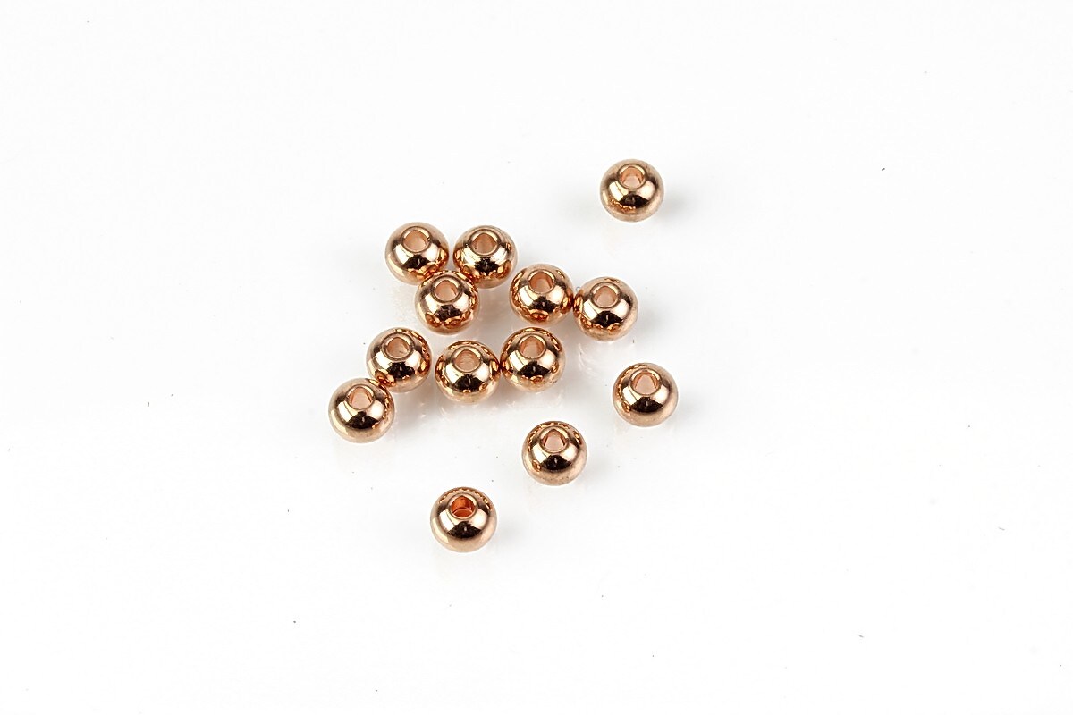 Distantiere margele otel inoxidabil 304 rose gold, sfere 4mm