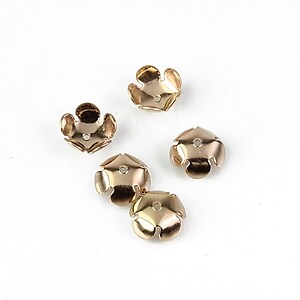 Capacele otel inoxidabil 304 rose gold floare 5 petale 8mm