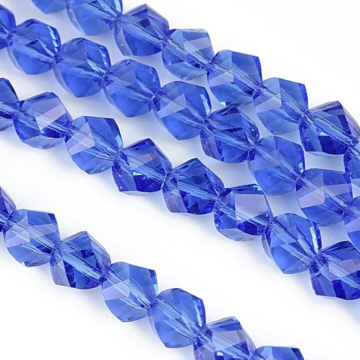 Cristale multifatetate 7mm - albastru cobalt