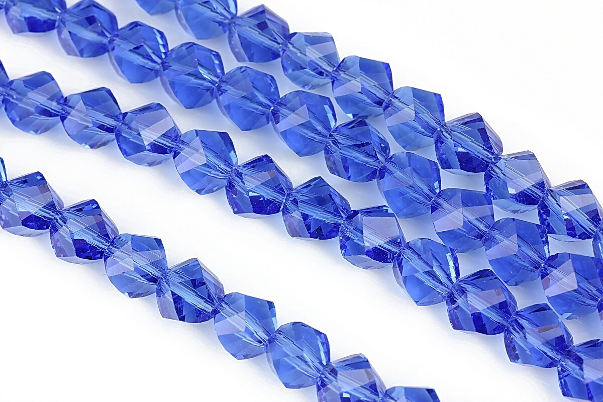 Cristale multifatetate 7mm - albastru cobalt