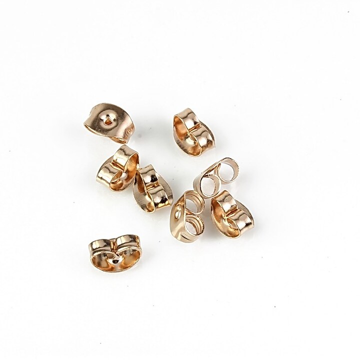 Stoppere (dopuri) cercei otel inoxidabil 304 rose gold 6x4mm (2 buc.)