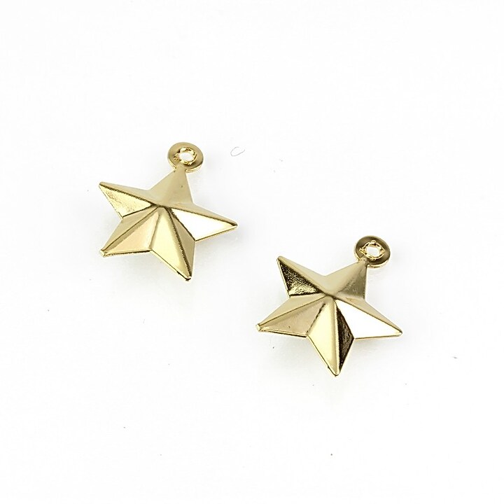 Charm otel inoxidabil auriu 304, stea 15x12,5mm