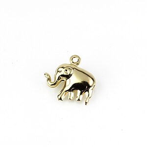 Charm otel inoxidabil auriu 304, elefant 15x14,5mm