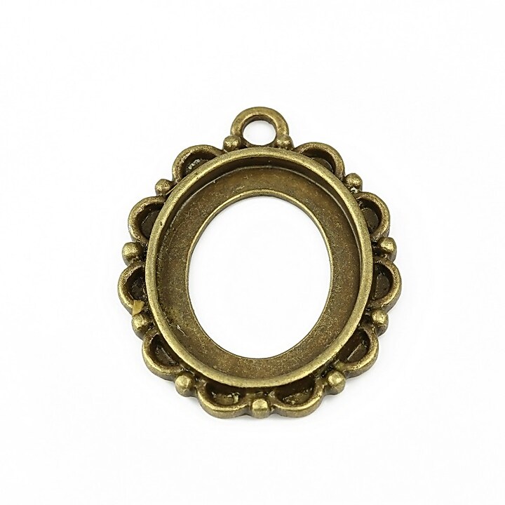 Baza cabochon pandantiv bronz 32x26mm, interior 23x19mm