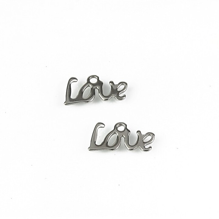 Charm otel inoxidabill 304 love 12x6mm