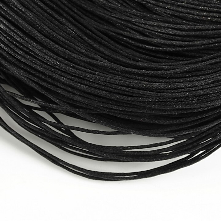 Ata bumbac cerat grosime 1mm, legatura de 70m - negru
