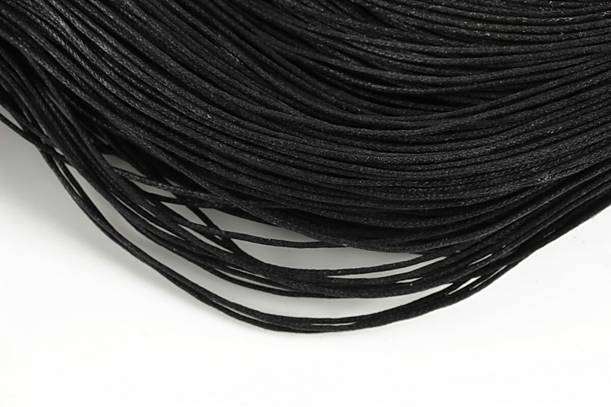 Ata bumbac cerat grosime 1mm, legatura de 70m - negru