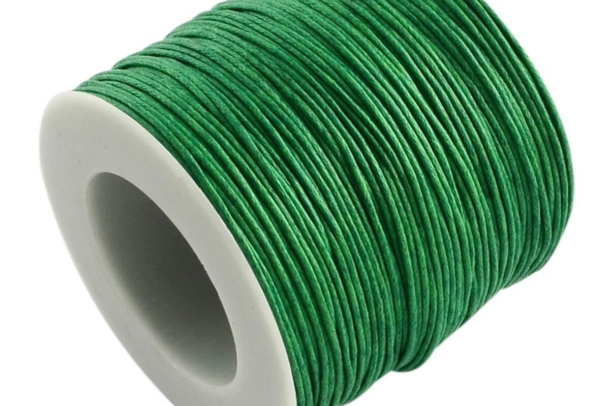 Rola ata bumbac cerat verde iarba, grosime 1mm, rola de 80m