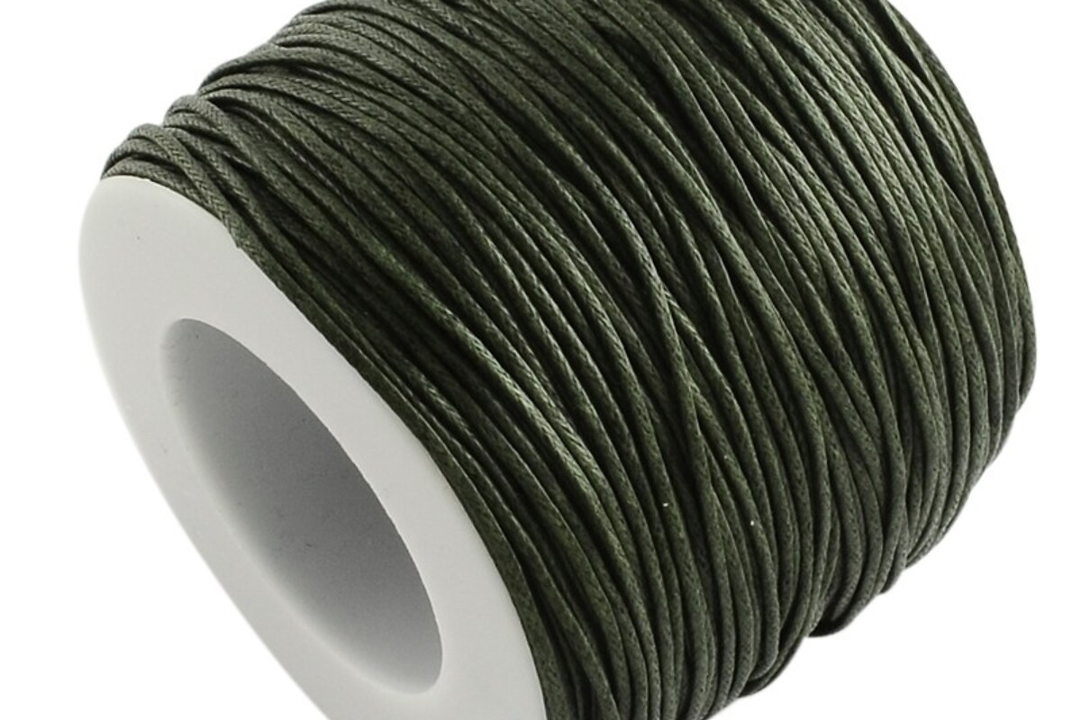 Rola ata bumbac cerat verde militar, grosime 1mm, rola de 80m