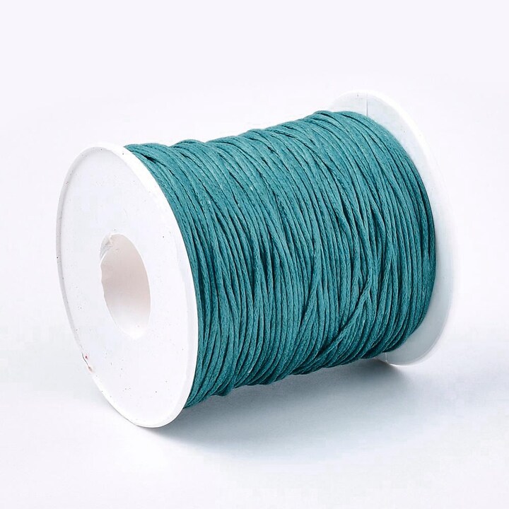 Rola ata bumbac cerat albastru turcoaz, grosime 1mm, rola de 80m