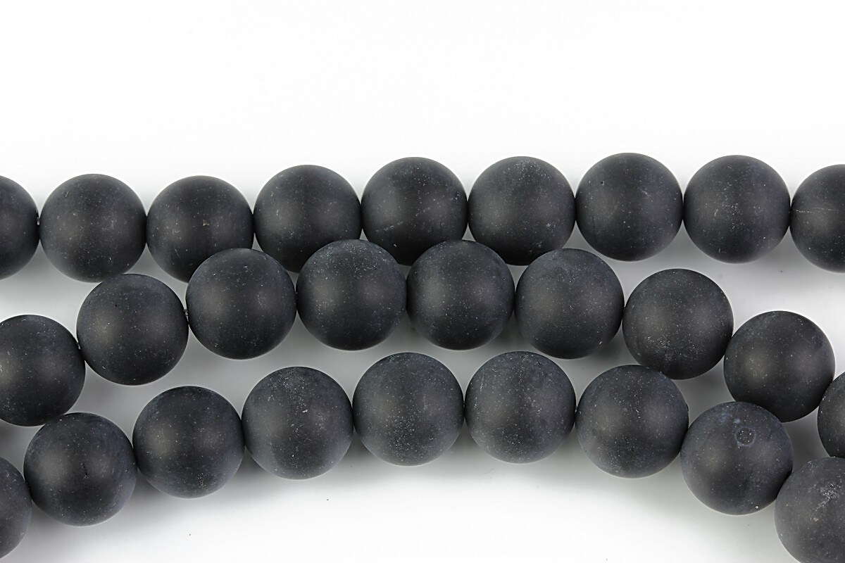 Agate negre frosted (mat) sfere 8mm