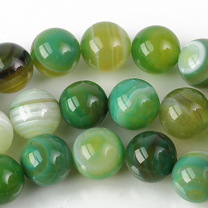 Agate striped sfere 10mm - verde deschis