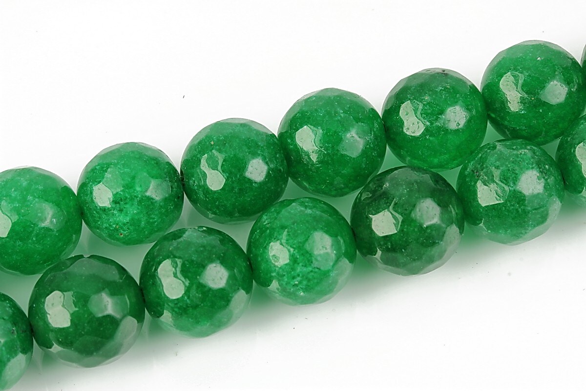 Jad sfere fatetate 12mm - verde smarald