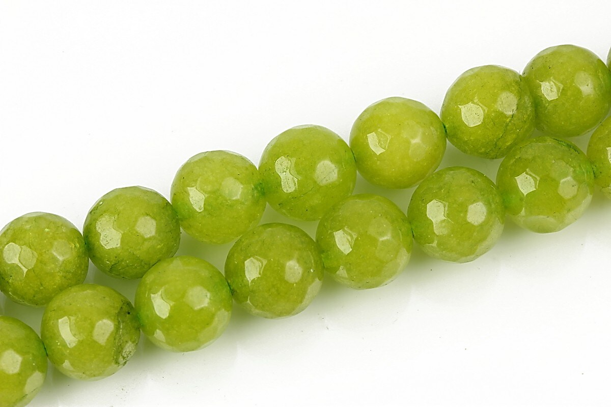 Jad sfere fatetate 10mm - verde olive