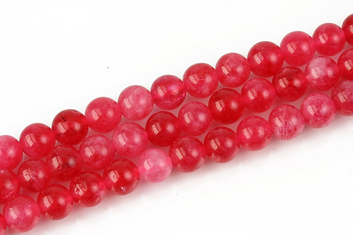 Jad Chalcedony sfere 6mm - fucsia