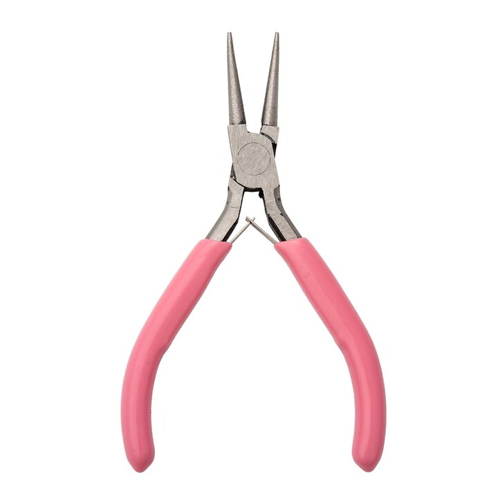 Cleste de bijuterii pentru bucle 12x8cm cu maner roz