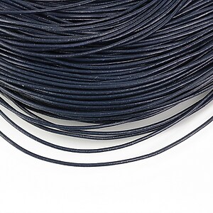 Snur piele naturala grosime 1mm (1m) - albastru inchis