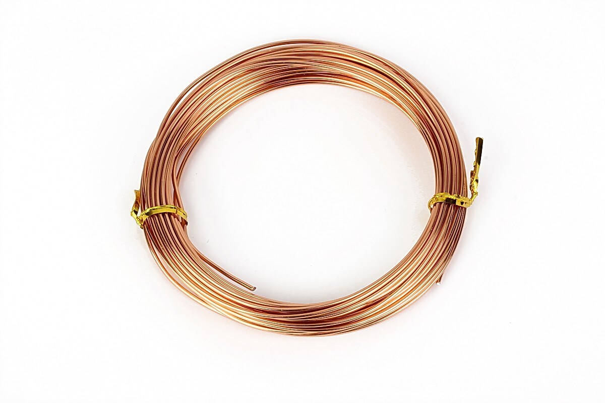 Sarma de modelaj aluminiu, grosime 1,5mm, colac 10m - rose gold