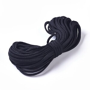 Legatura snur paracord din 7 fire polyester 4,5mm - negru - 10m