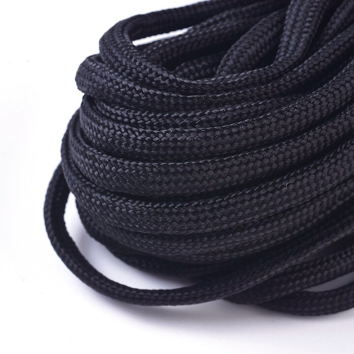 Legatura snur paracord din 7 fire polyester 4,5mm - negru - 10m