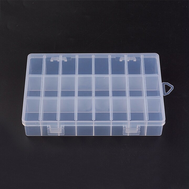 Cutie plastic pentru margele cu 24 compartimente 19x13x3,6cm