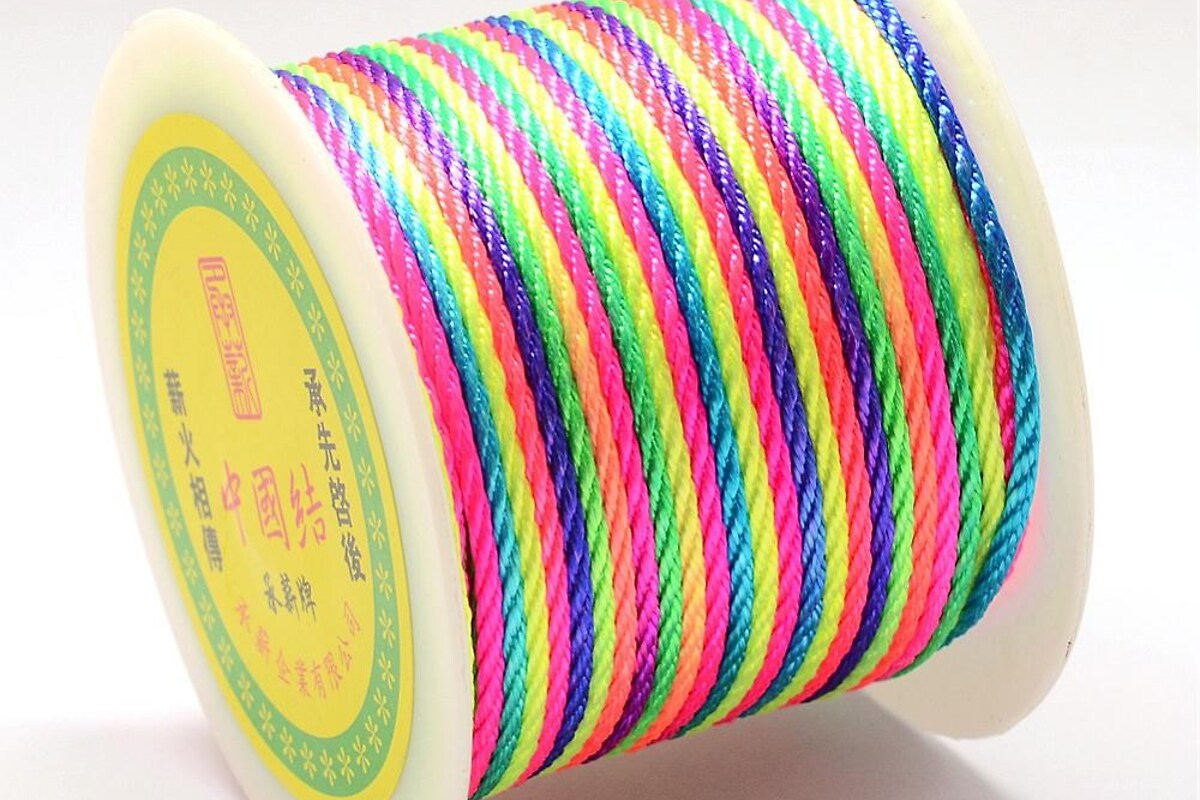 Snur nylon impletit grosime 1mm, rola de 45m - multicolor