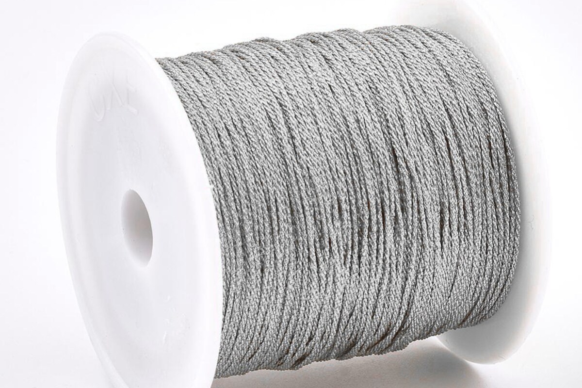 Snur nylon metalic grosime 1mm, rola de 100m - argintiu