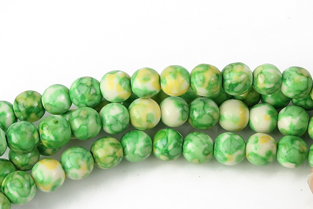 Ocean jade sfere 6mm - verde galben