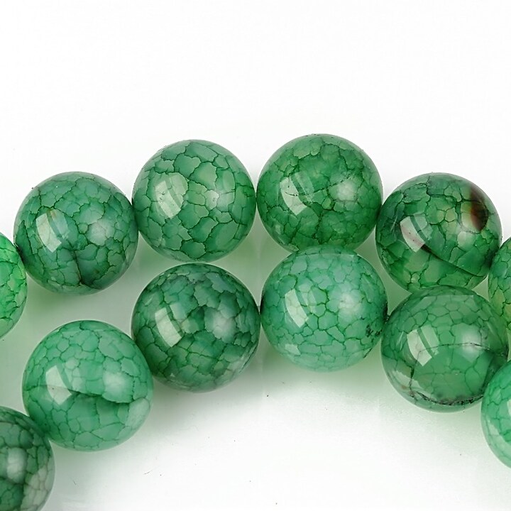 Agate crackle sfere 10mm - verde