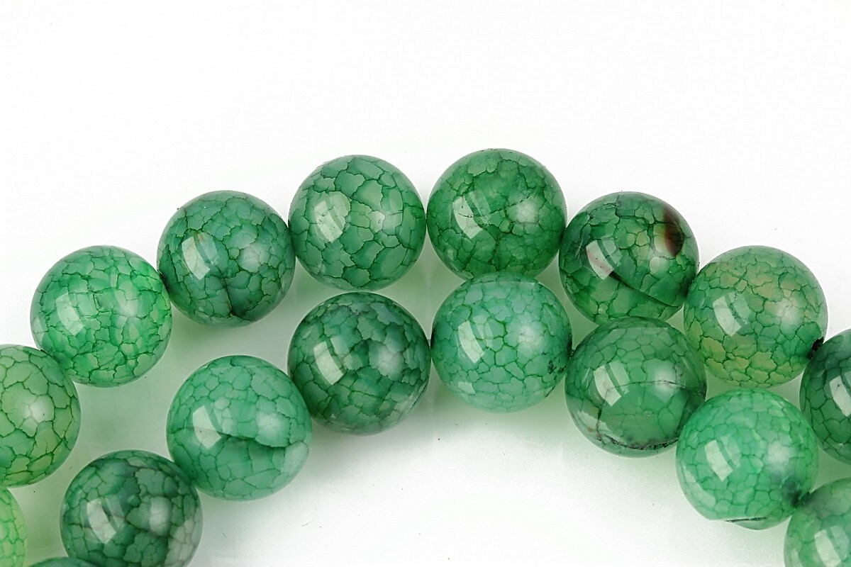 Agate crackle sfere 10mm - verde