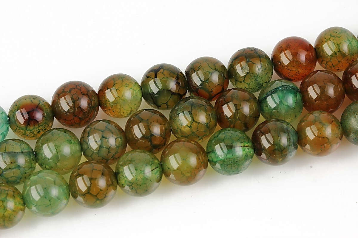 Agate dragon veins sfere 8mm - verde maro