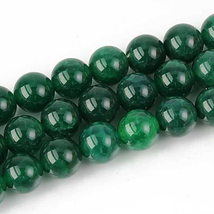 Agate crackle sfere 8mm - verde smarald