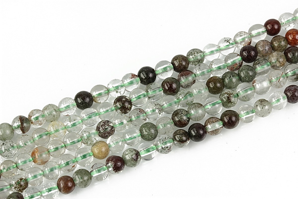 Green Lodolite Quartz sfere 4mm (10 buc.)