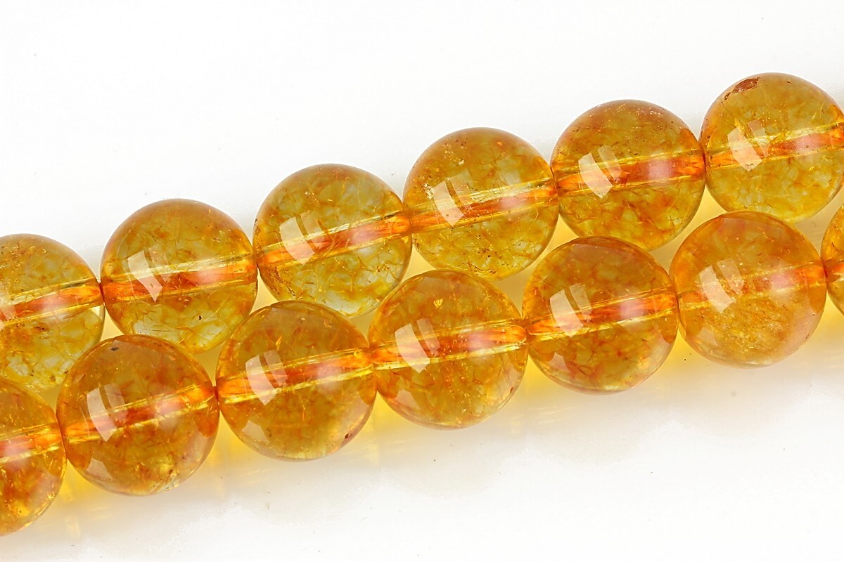 Cuart crystal sfere 12mm - galben auriu