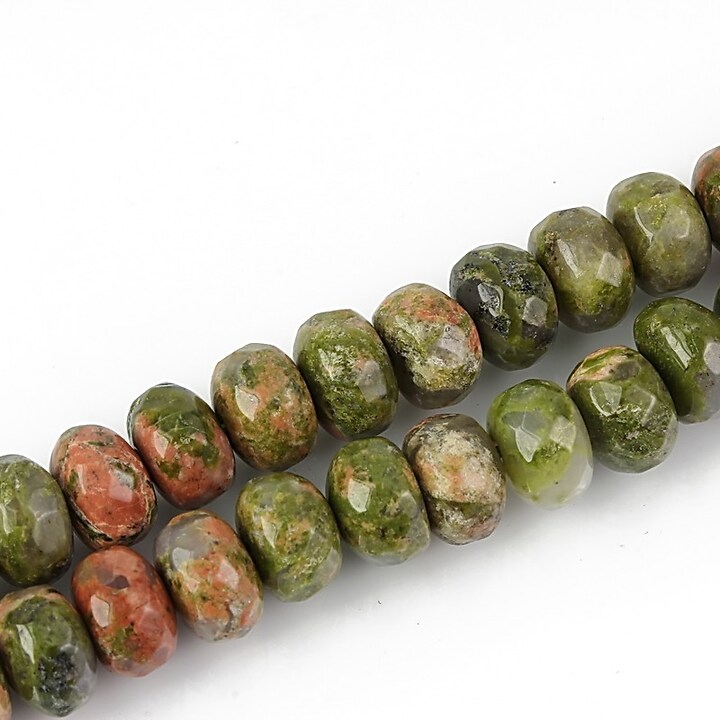 Unakite rondele fatetate 5x8mm