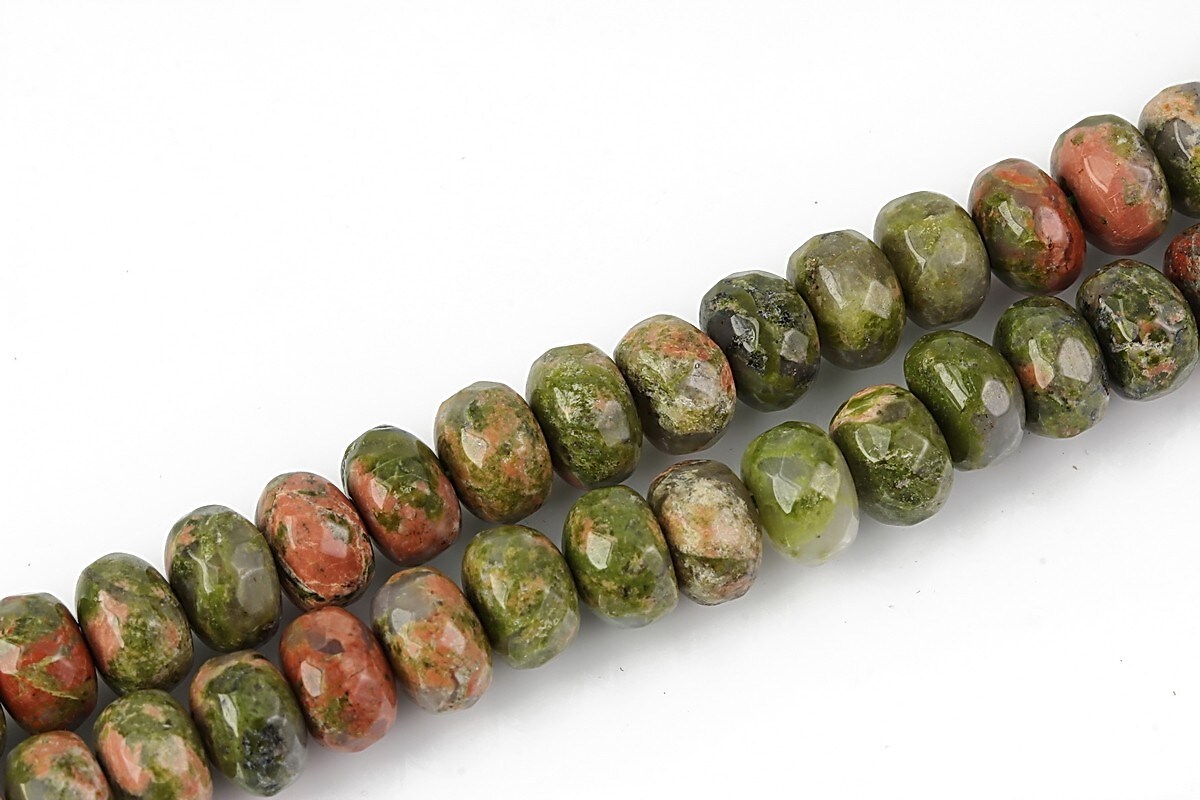 Unakite rondele fatetate 5x8mm