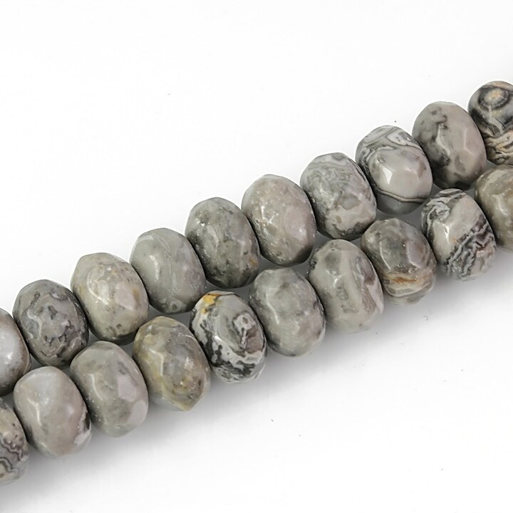 Snowflake obsidian rondele fatetate 5x8mm