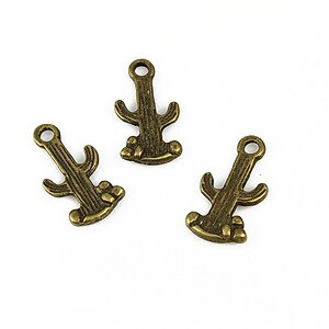 Charm bronz cactus 18x9mm