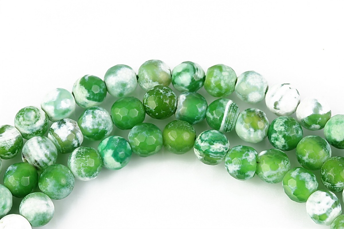 Fire crackle agate sfere fatetate 6mm - verde